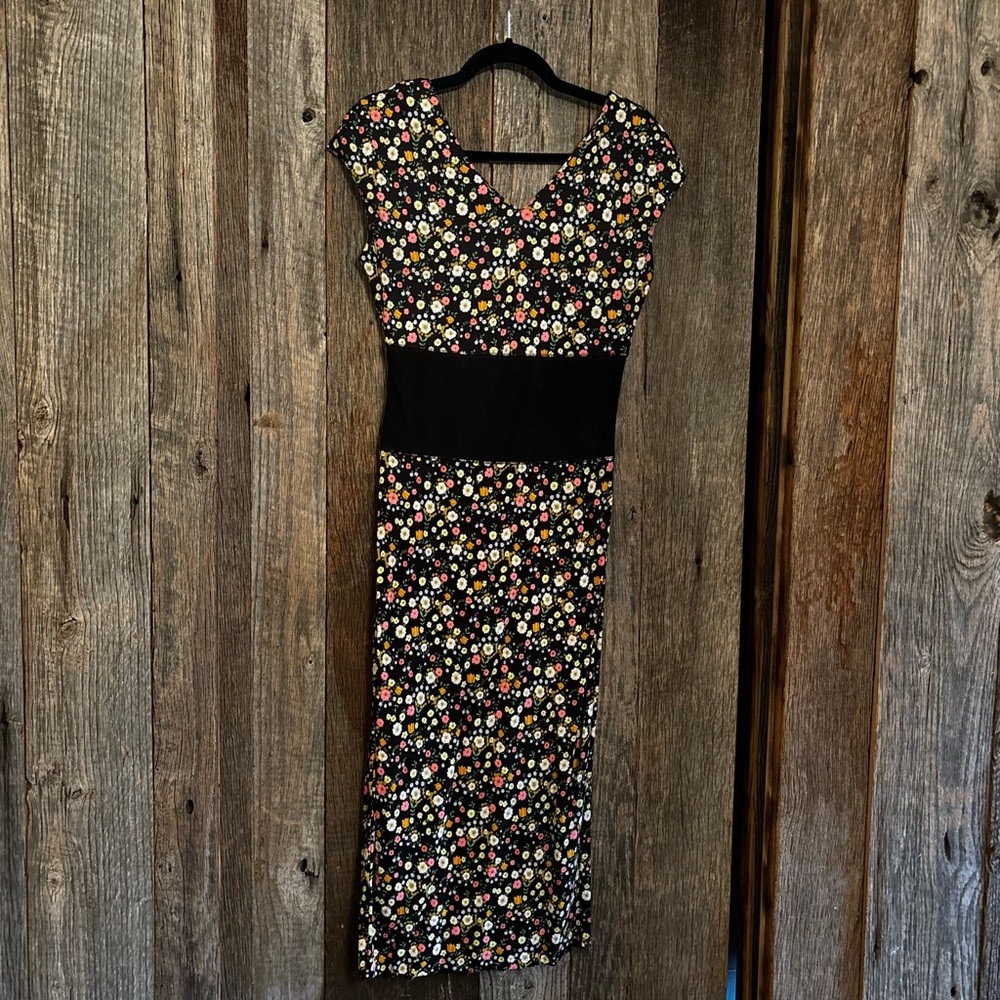 Tory Burch Floral Black Dress S